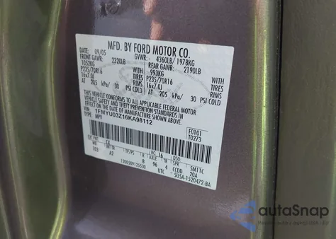 2006 Ford Escape Xlt z USA, uszkodzony, nr VIN 1FMYU03Z16KA98112